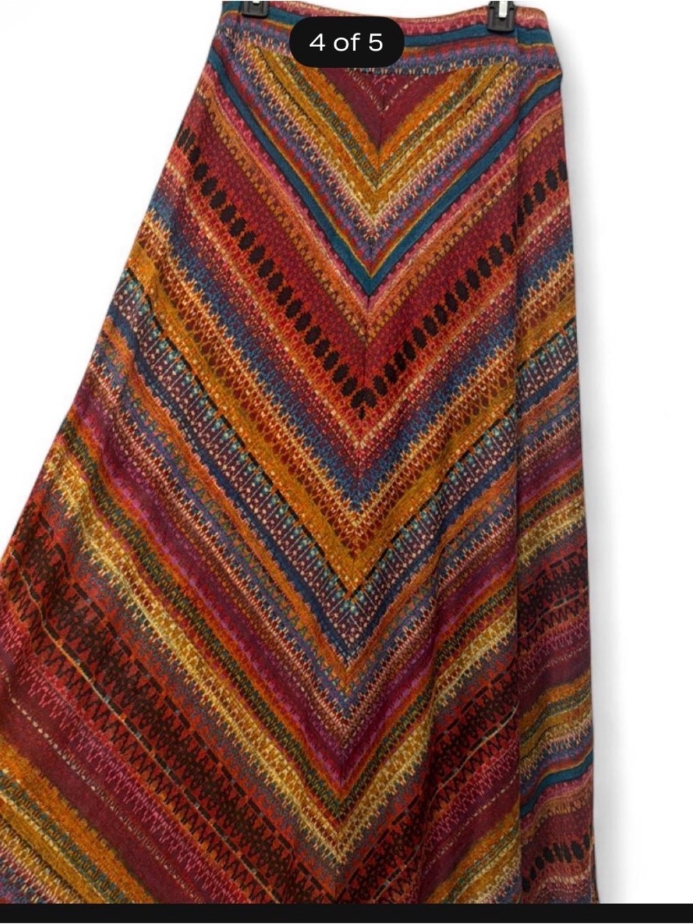 New directions Bohemian Chevron Maxi Skirt in Multi-Color Sz M southwestern boho